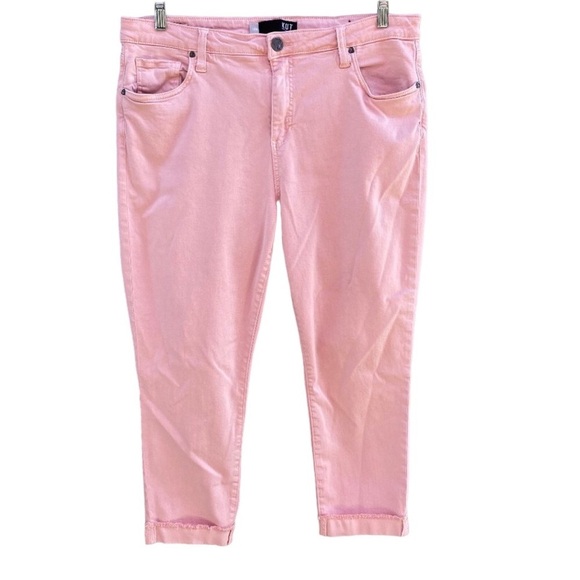 Kut from the Kloth Denim - Kut From The Kloth KUT Pink Amy Crop Straight Leg Stretch Jeans Sz 14W